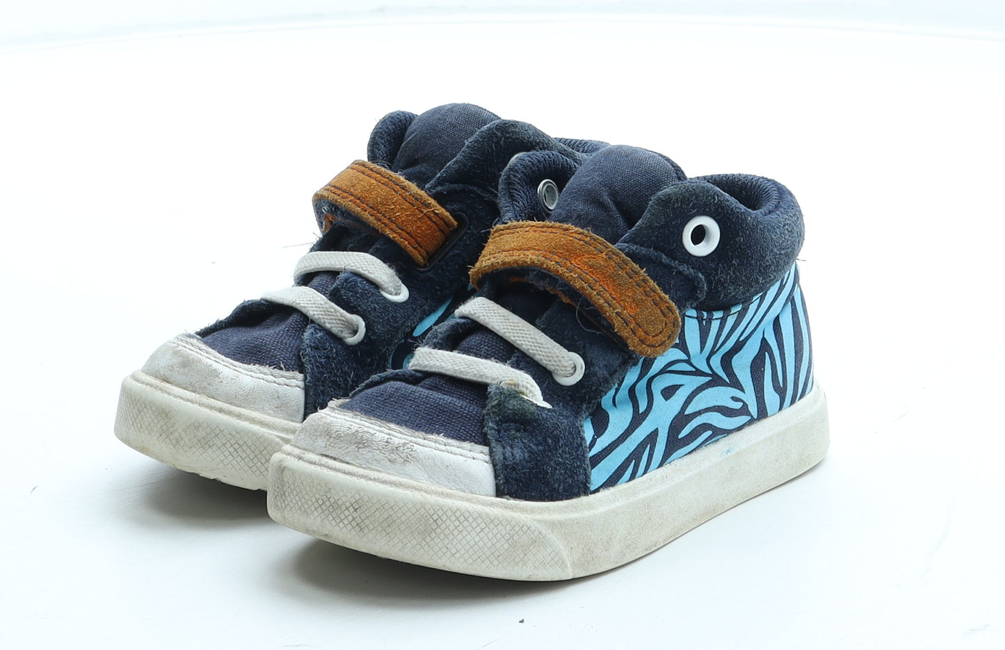 Clarks Boys Blue Geometric Polyester Trainer UK 6 23