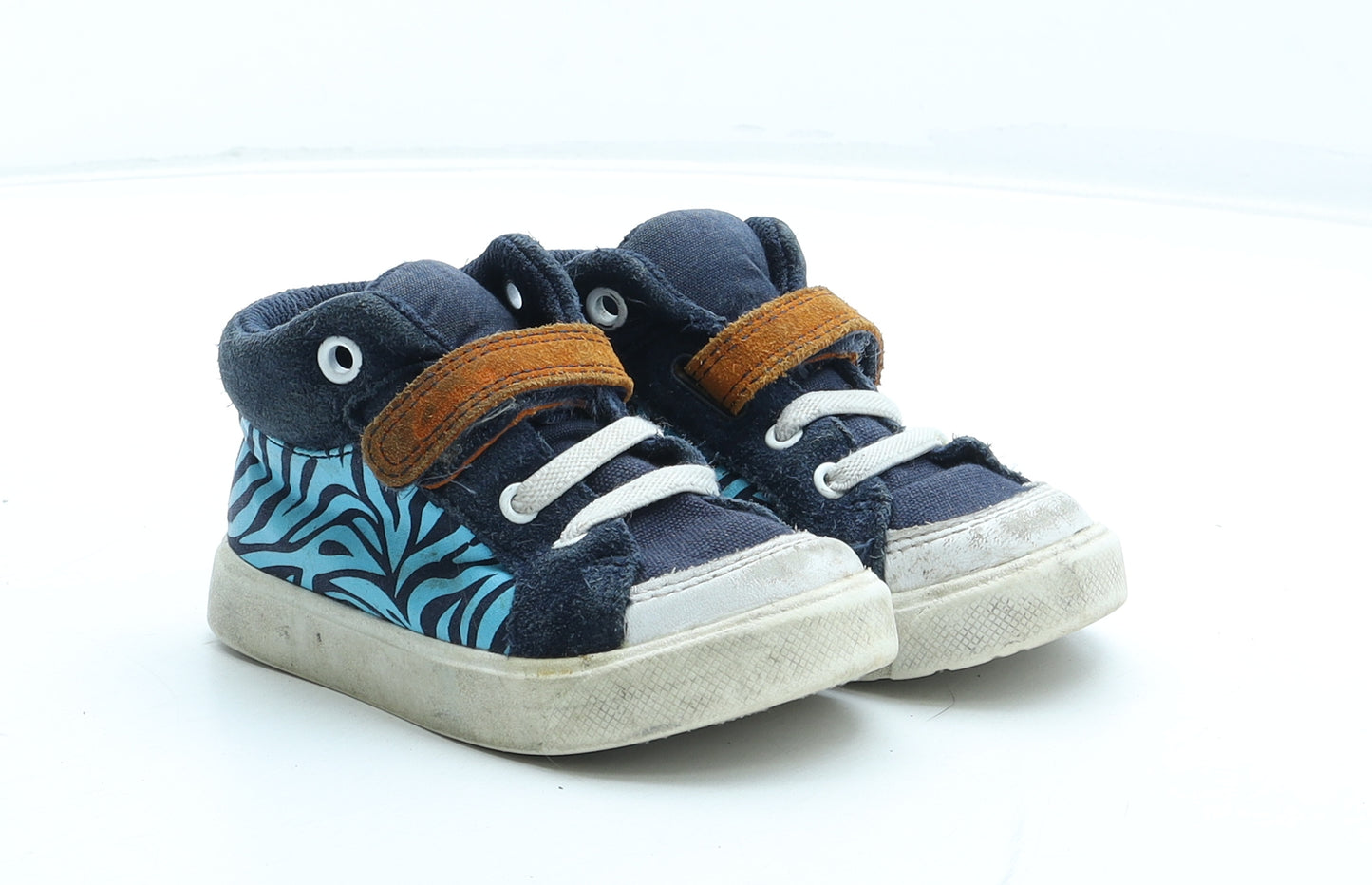 Clarks Boys Blue Geometric Polyester Trainer UK 6 23