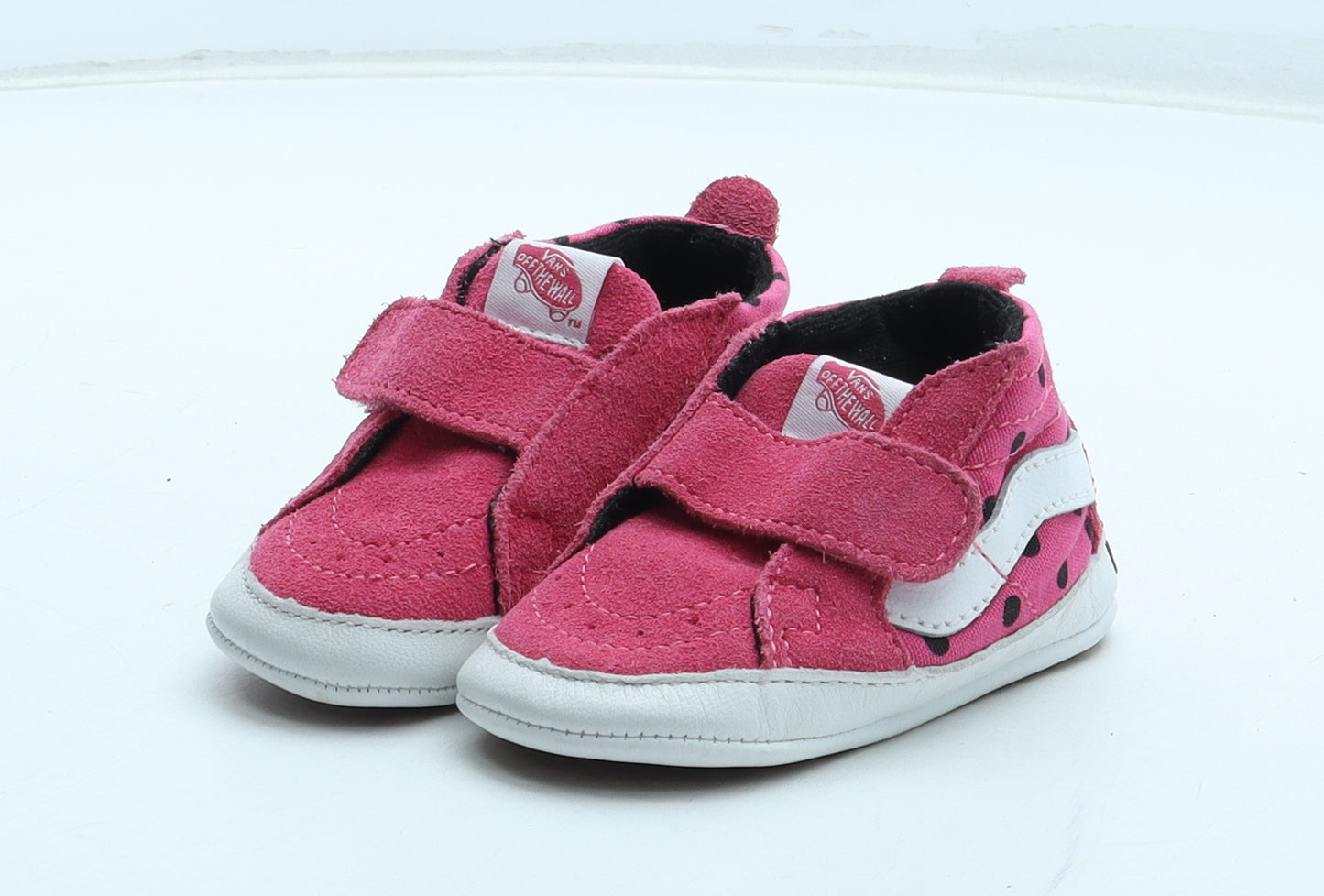 VANS Girls Pink Polka Dot Leather Bootie Boot UK 3.5