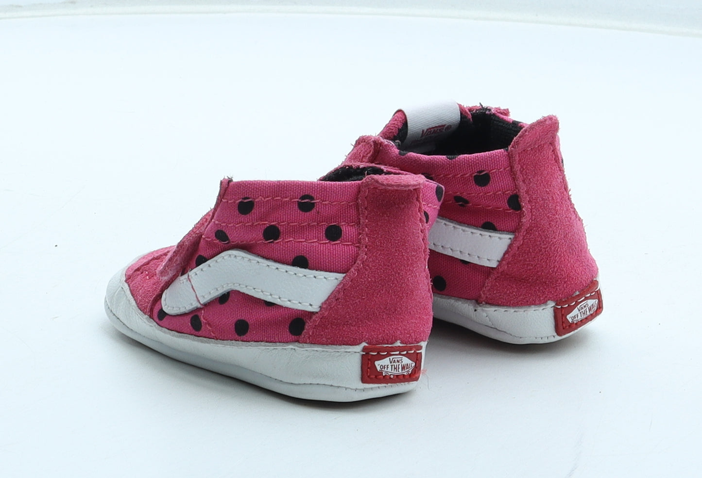 VANS Girls Pink Polka Dot Leather Bootie Boot UK 3.5