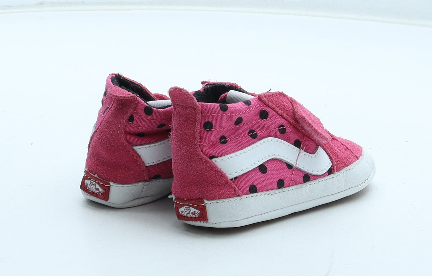 VANS Girls Pink Polka Dot Leather Bootie Boot UK 3.5