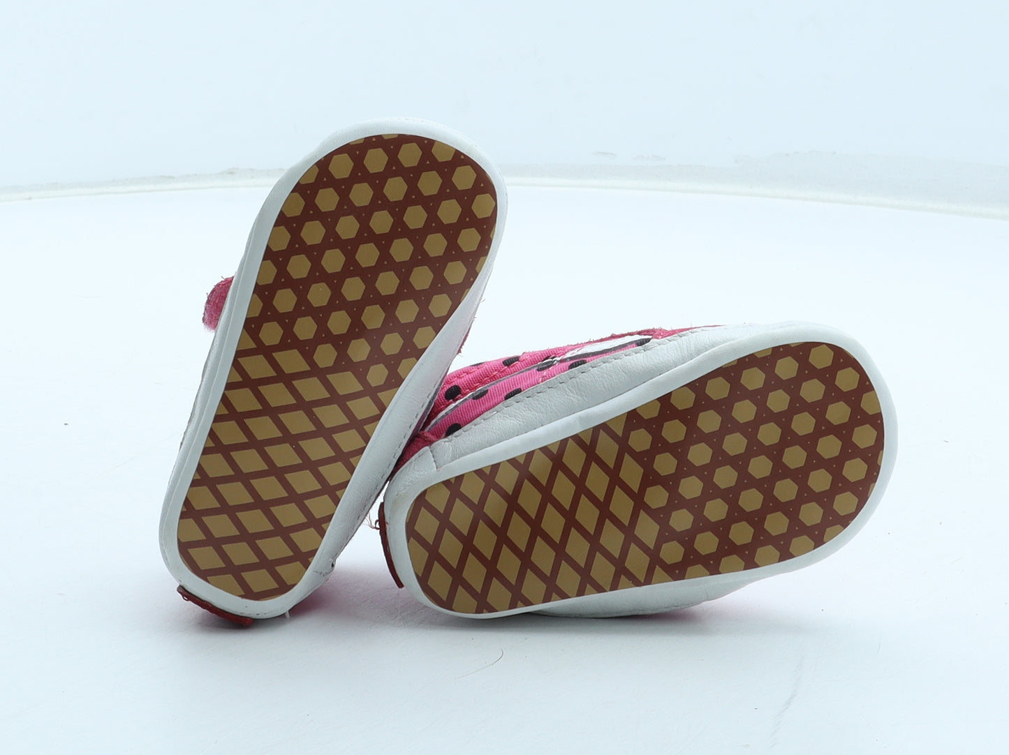 VANS Girls Pink Polka Dot Leather Bootie Boot UK 3.5