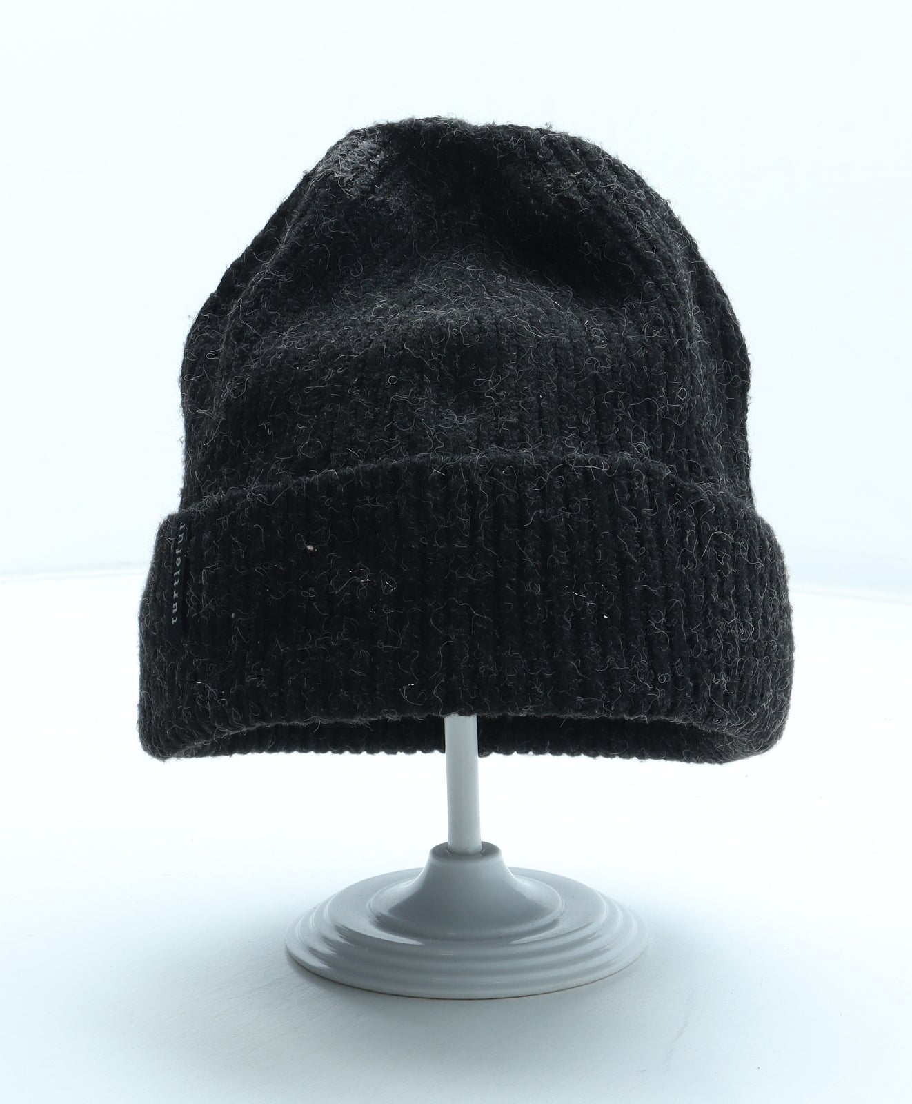 Turtlefur Mens Black Acrylic Beanie One Size