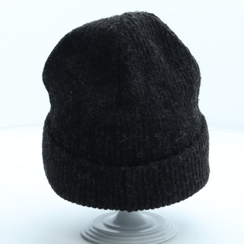Turtlefur Mens Black Acrylic Beanie One Size