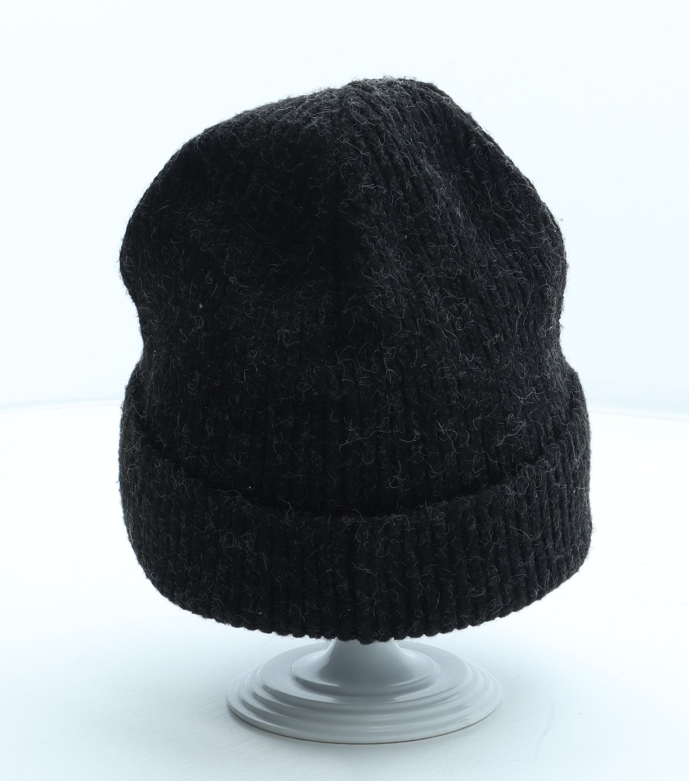 Turtlefur Mens Black Acrylic Beanie One Size