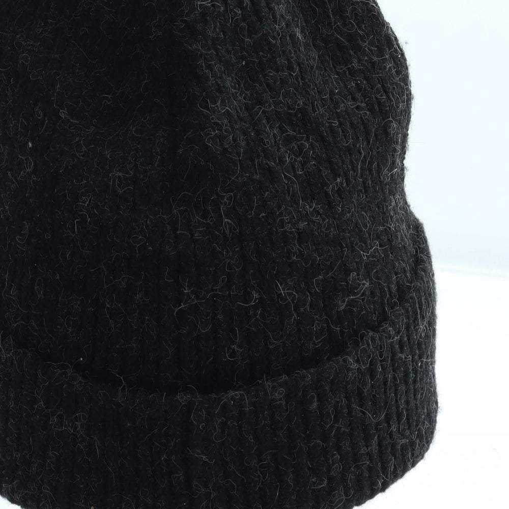Turtlefur Mens Black Acrylic Beanie One Size