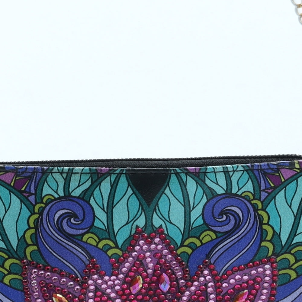 Preworn Girls Multicoloured Geometric Polyurethane Shoulder Bag Size Small Zip