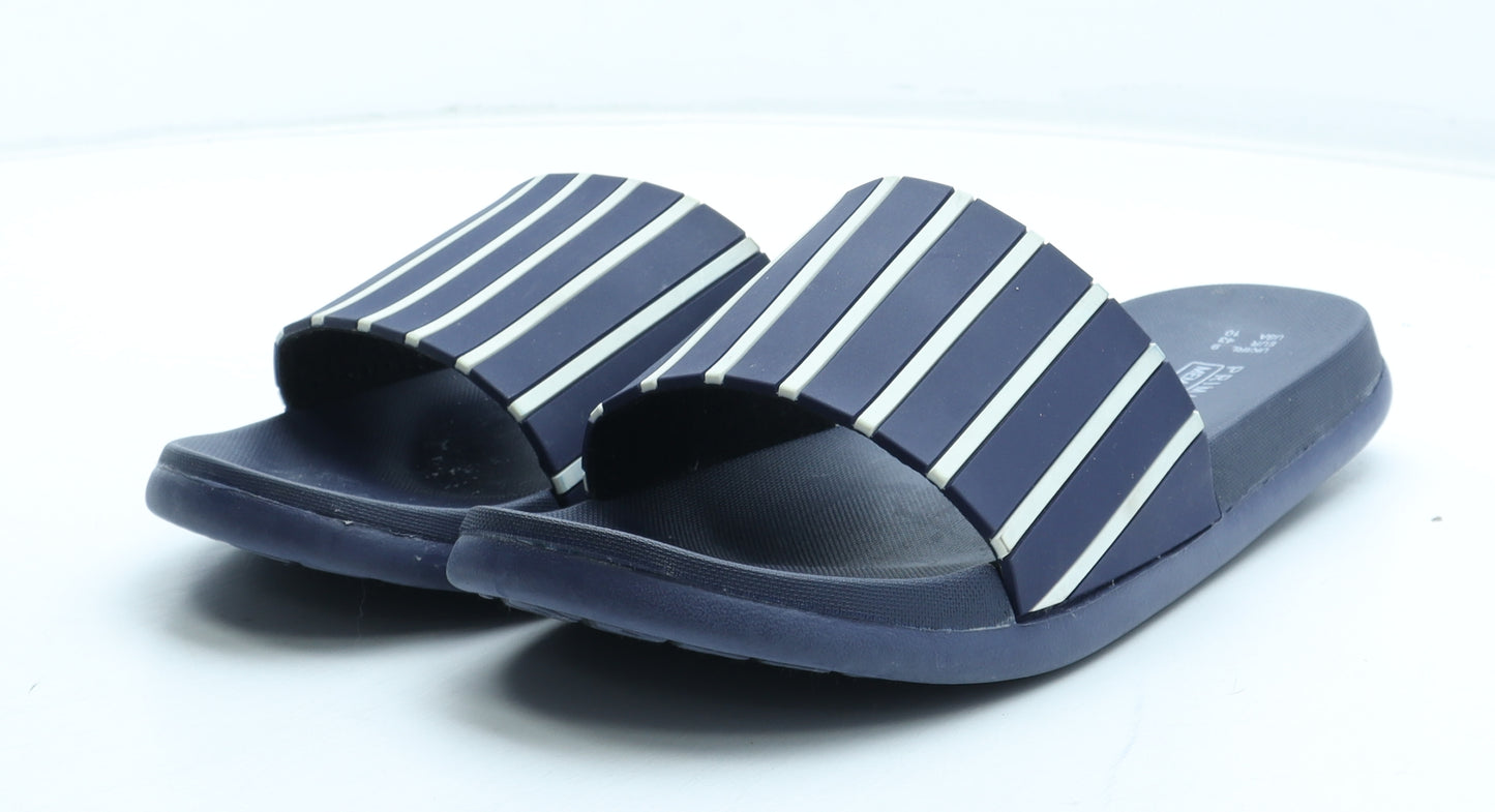 Primark Mens Blue Striped Rubber Slider Sandal UK 9 43