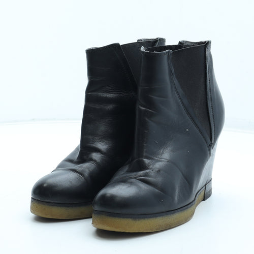 Preworn Womens Black Leather Chelsea Boot UK