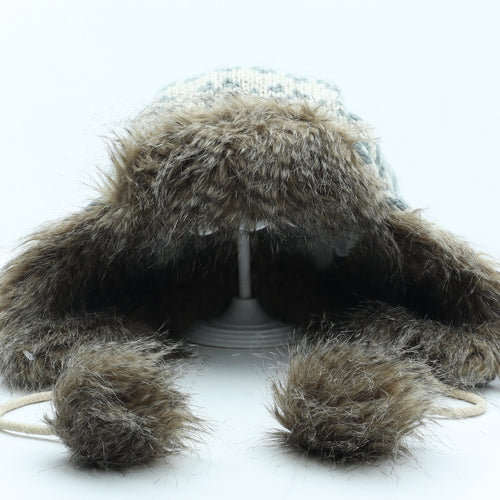 Preworn Womens Multicoloured Fair Isle Acrylic Trapper Hat One Size