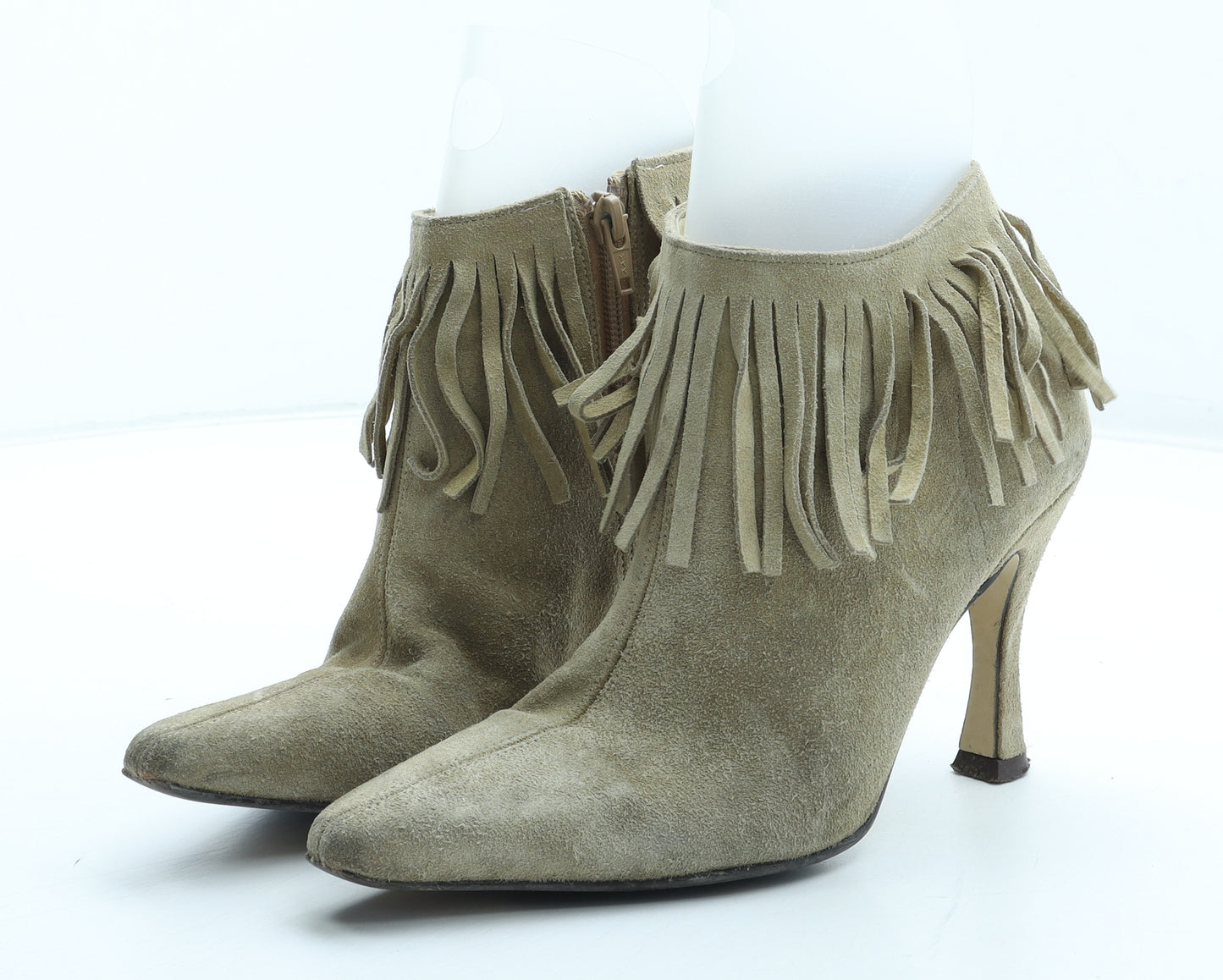 Dorothy Perkins Womens Beige Leather Bootie Boot UK