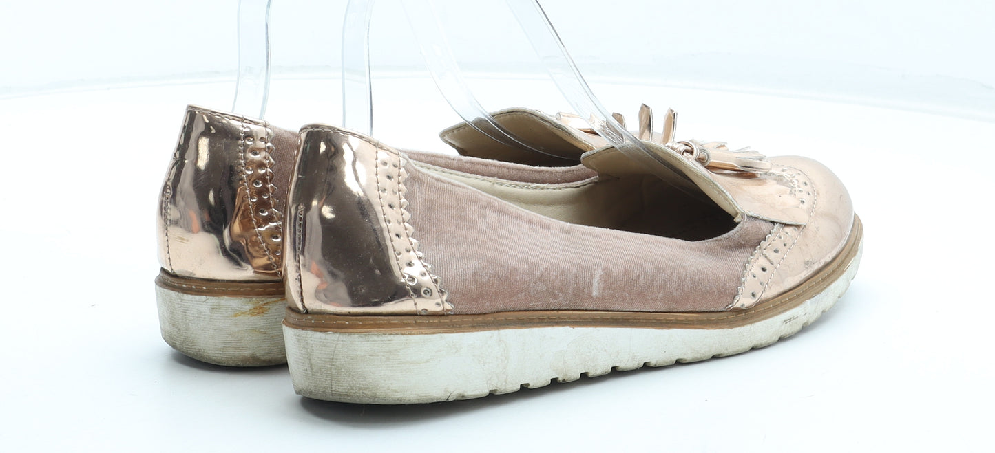 Yo Nio Womens Pink Colourblock Polyurethane Loafer Casual UK