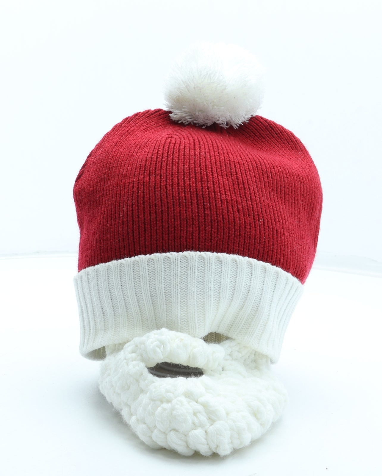 Preworn Mens Red Acrylic Winter Hat One Size - Father Christmas Hat