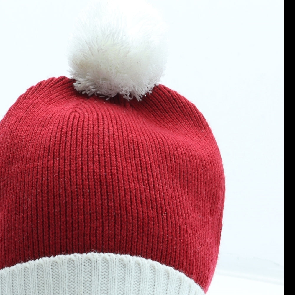 Preworn Mens Red Acrylic Winter Hat One Size - Father Christmas Hat
