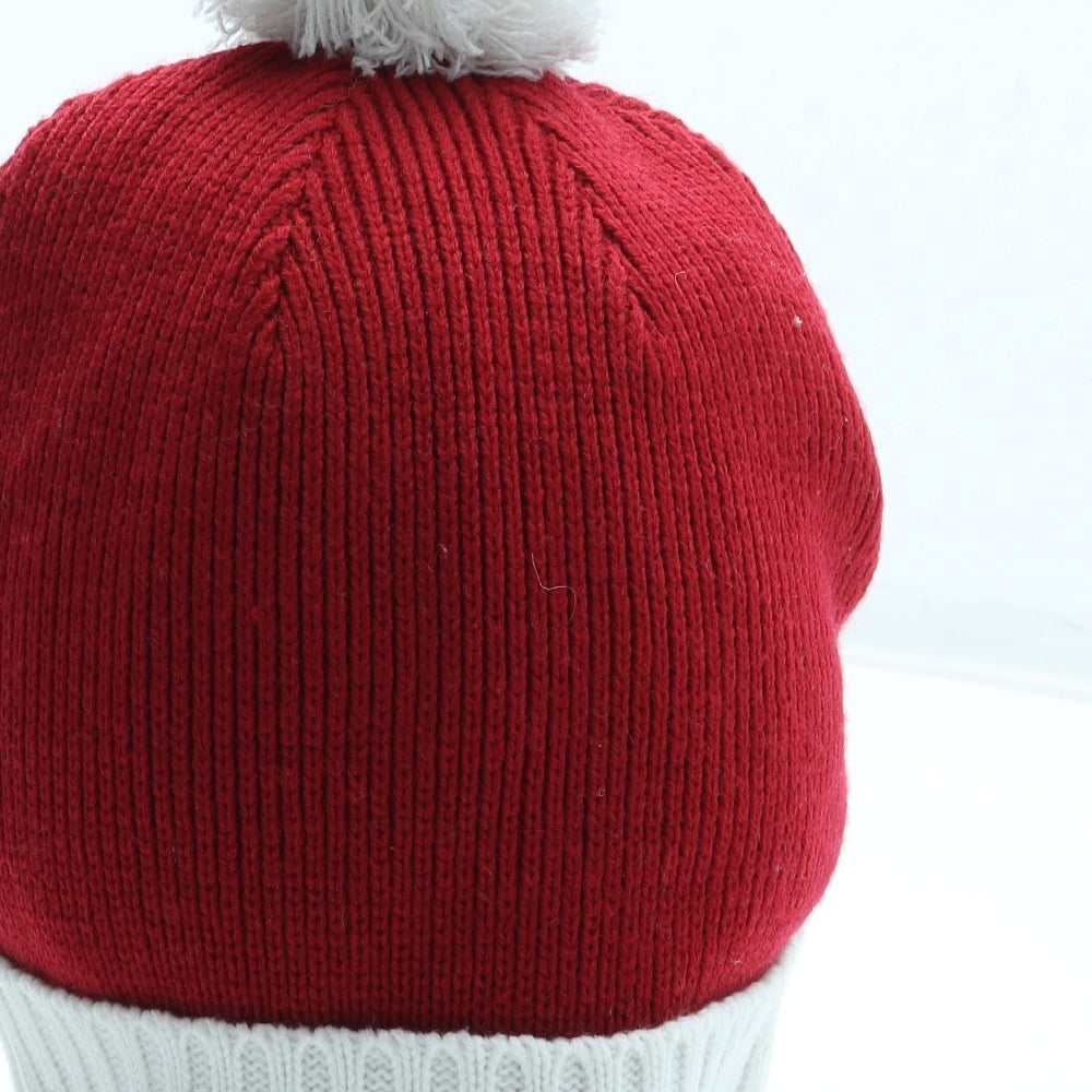 Preworn Mens Red Acrylic Winter Hat One Size - Father Christmas Hat