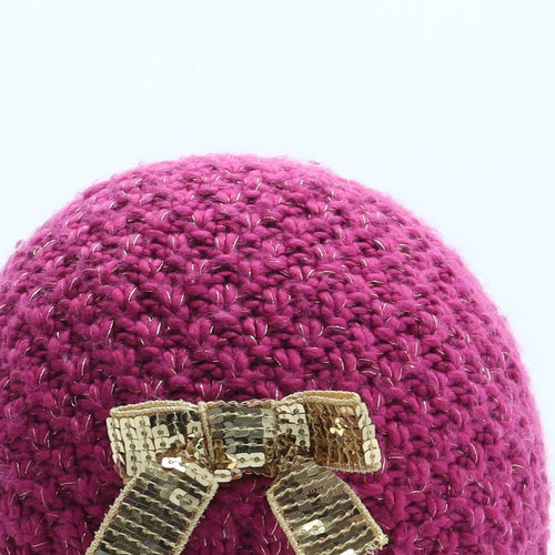 Preworn Girls Pink Acrylic Beanie One Size