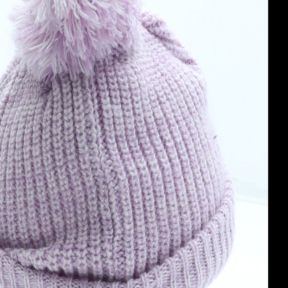 Peppa Pig Girls Pink Acrylic Bobble Hat One Size