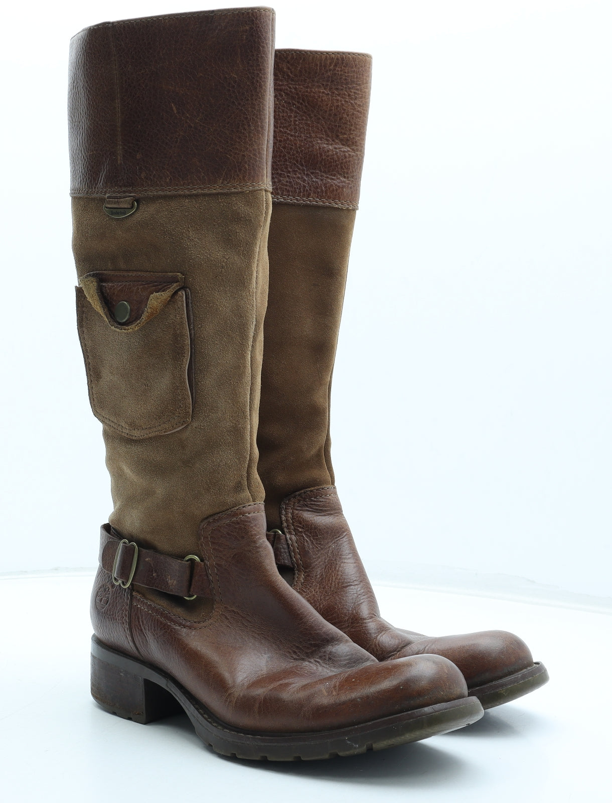 Timberland Womens Brown Leather Biker Boot UK