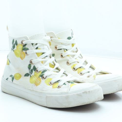 Primark Womens Multicoloured Geometric Polyester Trainer UK - Lemon Pattern