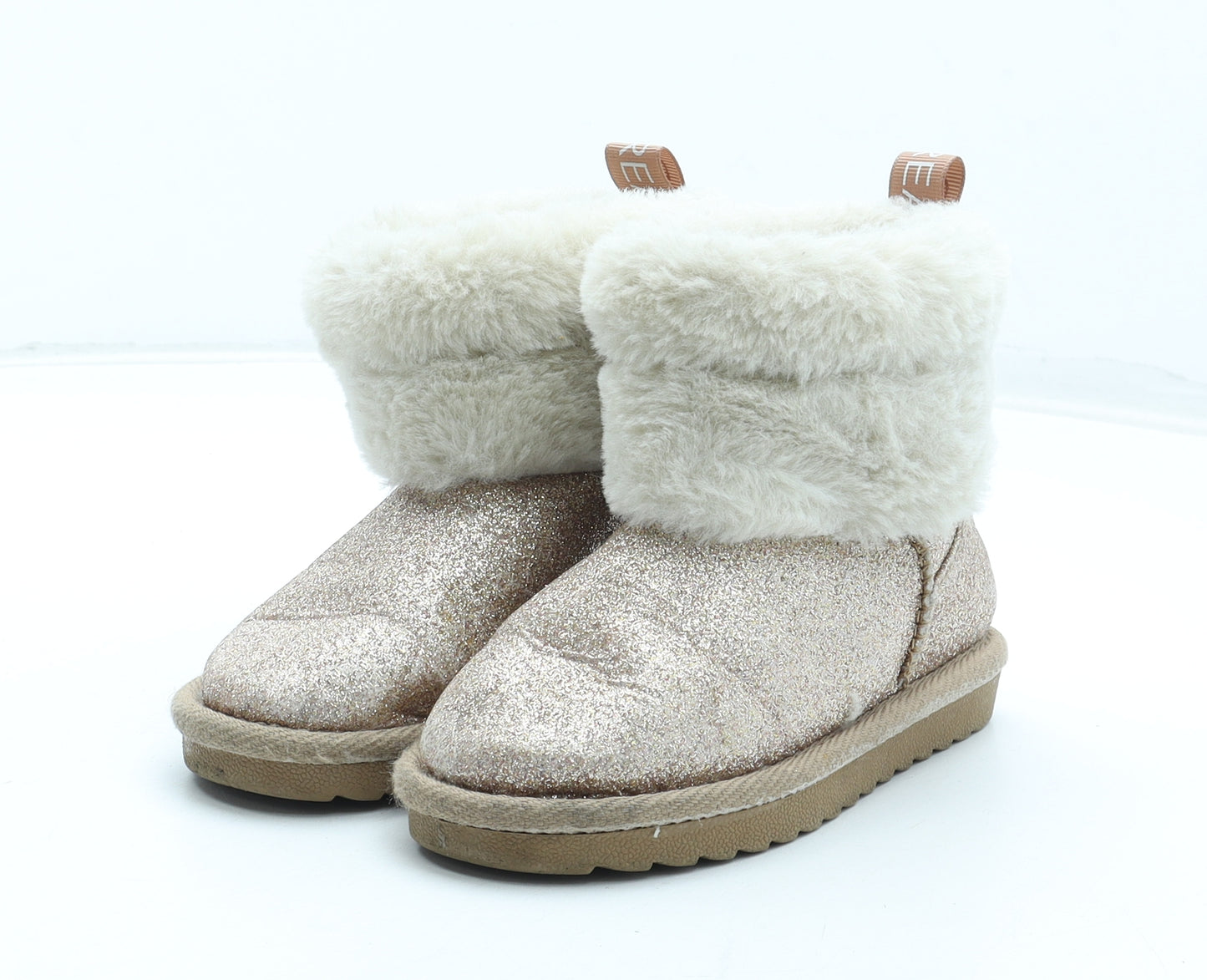 Preworn Girls Pink Polyester Shearling Style Boot UK 8 25