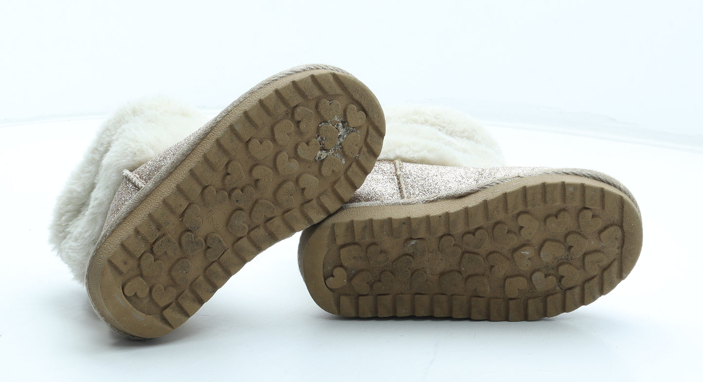 Preworn Girls Pink Polyester Shearling Style Boot UK 8 25