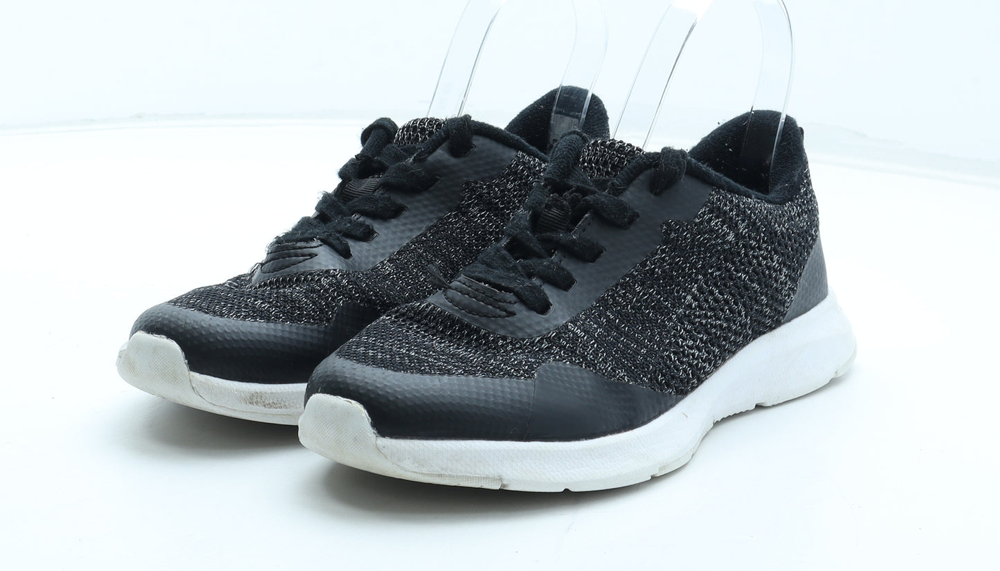 Marks and Spencer Boys Black Polyester Trainer UK 3 36