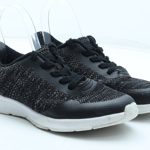 Marks and Spencer Boys Black Polyester Trainer UK 3 36