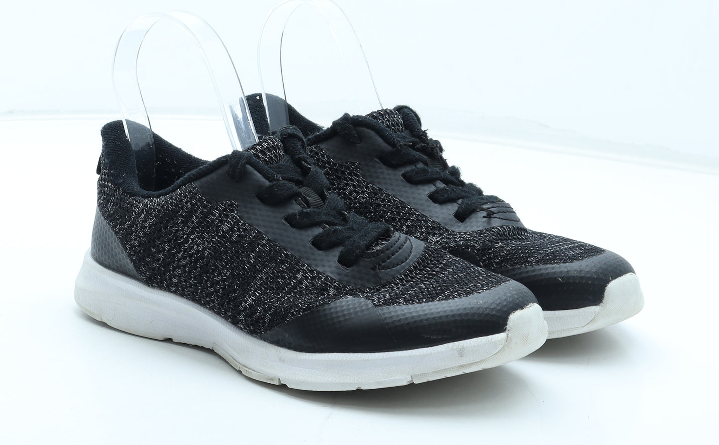Marks and Spencer Boys Black Polyester Trainer UK 3 36