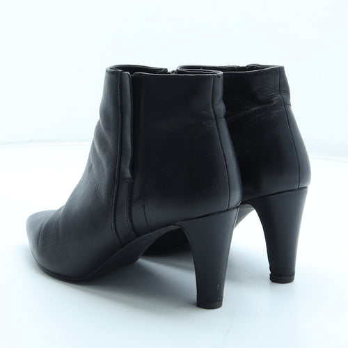 NEXT Womens Black Leather Bootie Boot UK