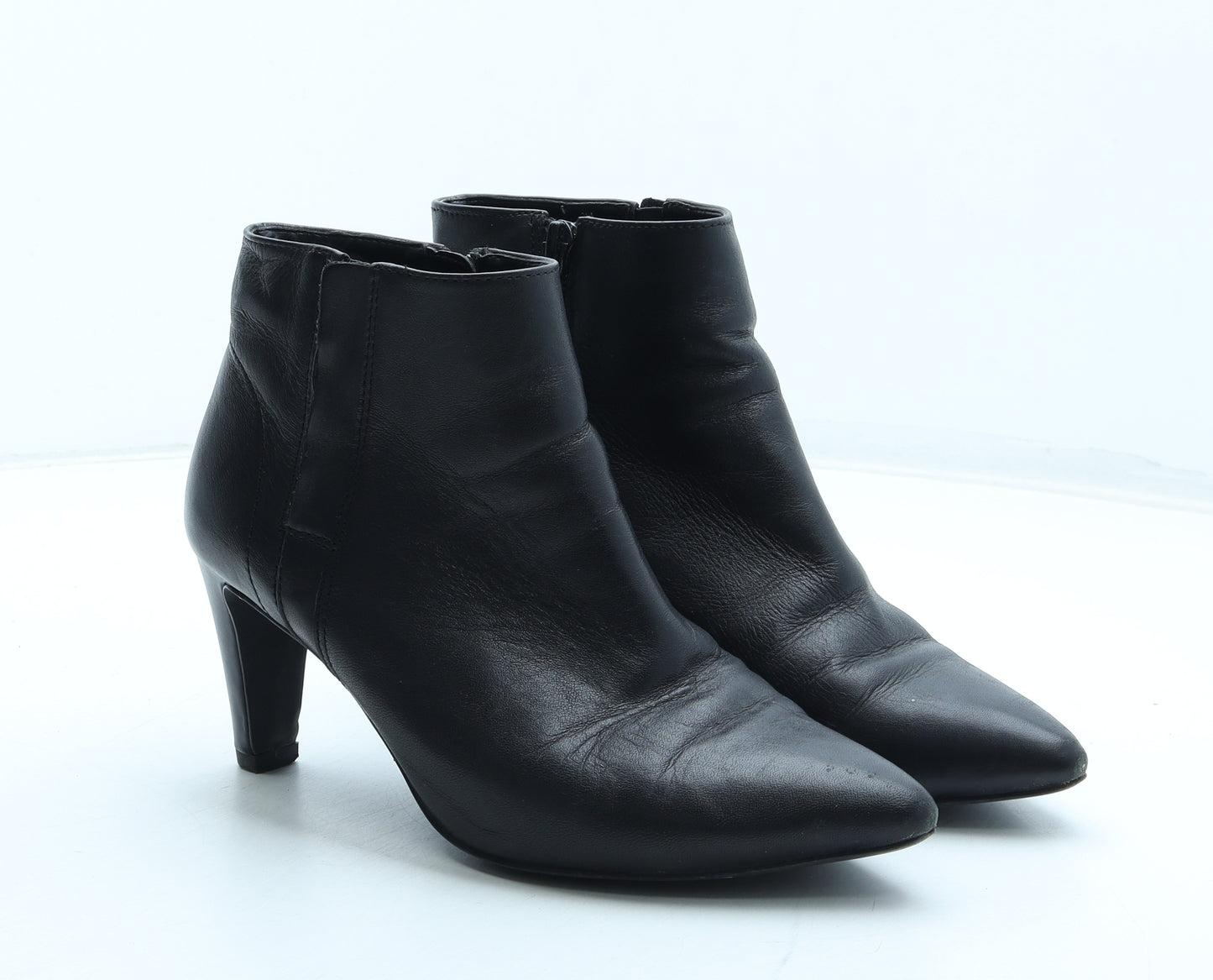 NEXT Womens Black Leather Bootie Boot UK