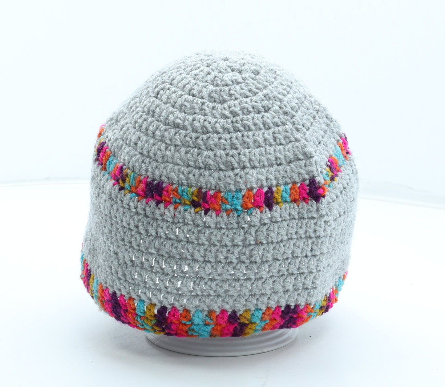 Preworn Womens Grey Acrylic Beanie One Size