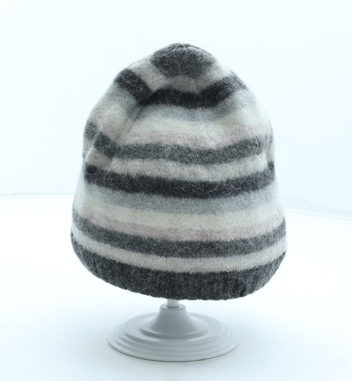 Preworn Womens Multicoloured Striped Acrylic Beanie One Size