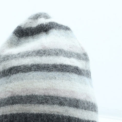 Preworn Womens Multicoloured Striped Acrylic Beanie One Size