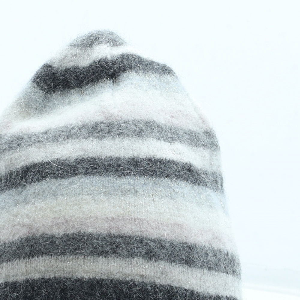 Preworn Womens Multicoloured Striped Acrylic Beanie One Size