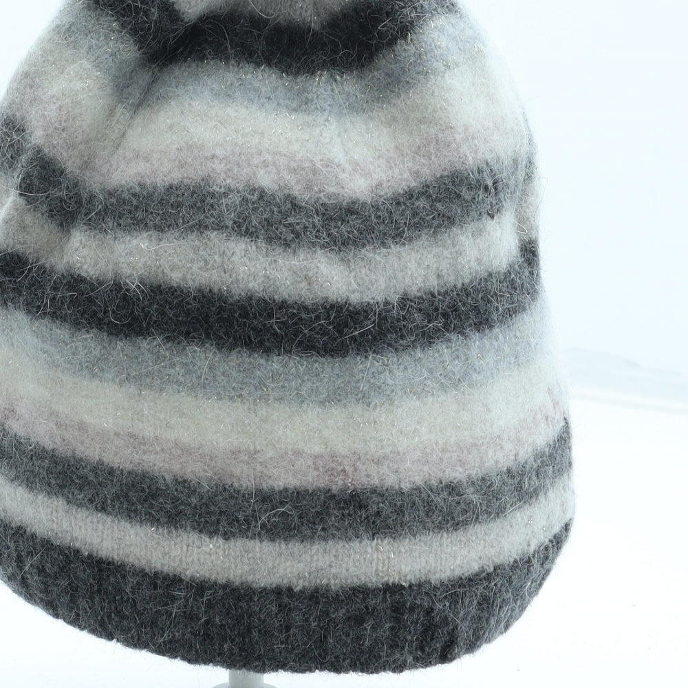 Preworn Womens Multicoloured Striped Acrylic Beanie One Size