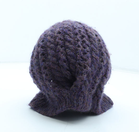 Preworn Womens Purple Acrylic Beanie One Size