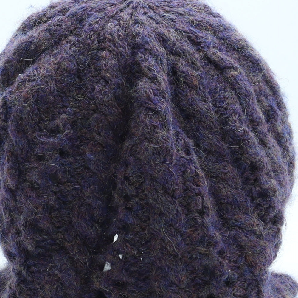 Preworn Womens Purple Acrylic Beanie One Size