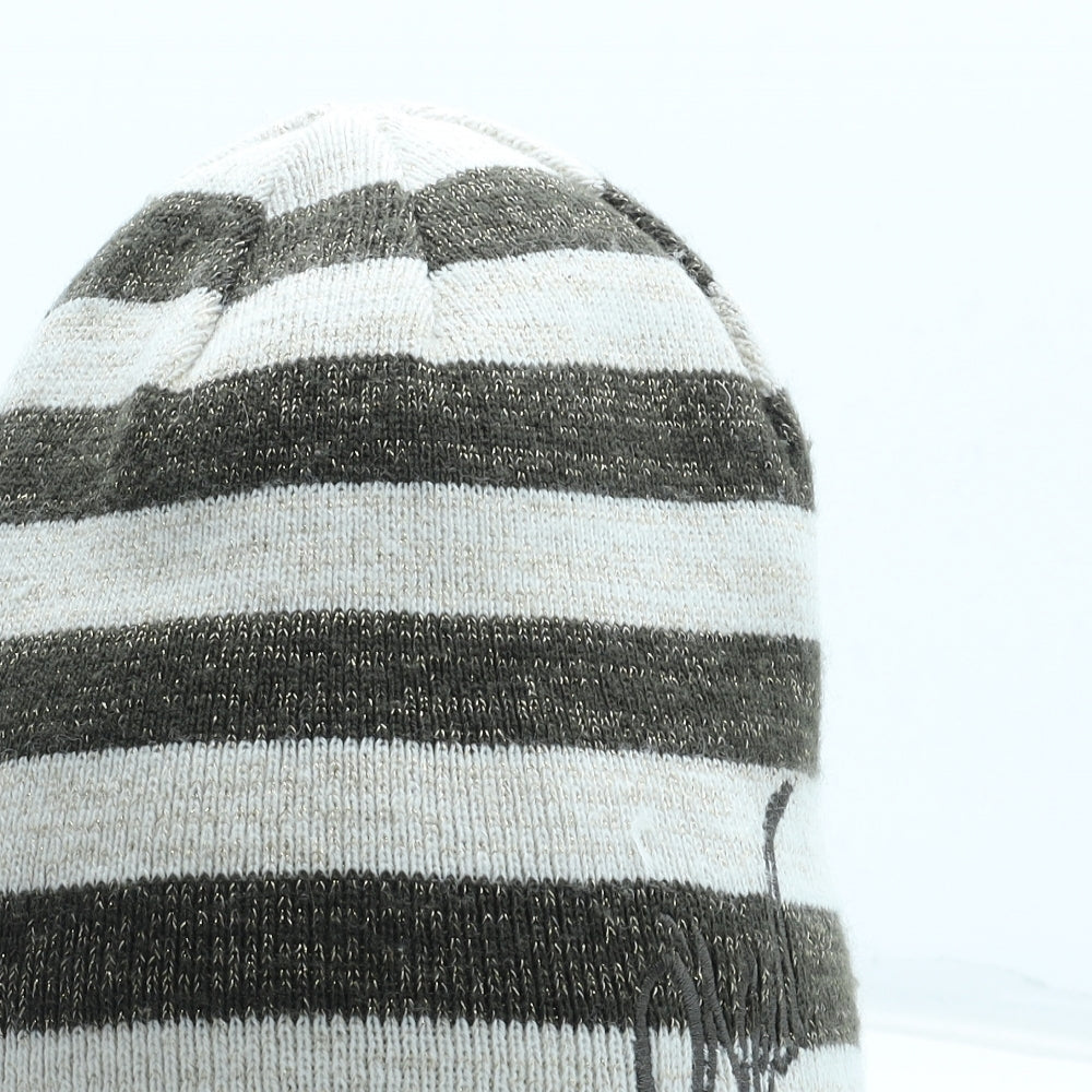 O'Neill Womens Green Striped Acrylic Beanie One Size