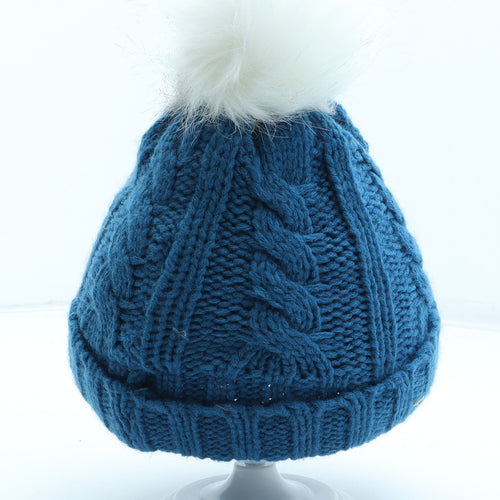 Trespass Boys Blue Acrylic Bobble Hat Size S - Size 2-4 Years