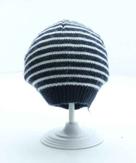 Preworn Boys Blue Striped Acrylic Beanie Size S