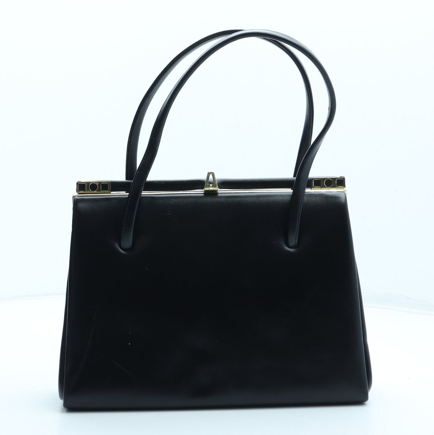 Alan Sunderland Womens Black Leather Top Handle Bag Size Medium