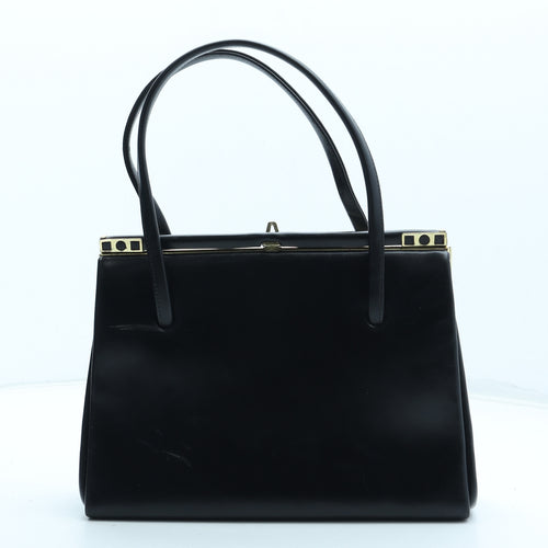Alan Sunderland Womens Black Leather Top Handle Bag Size Medium