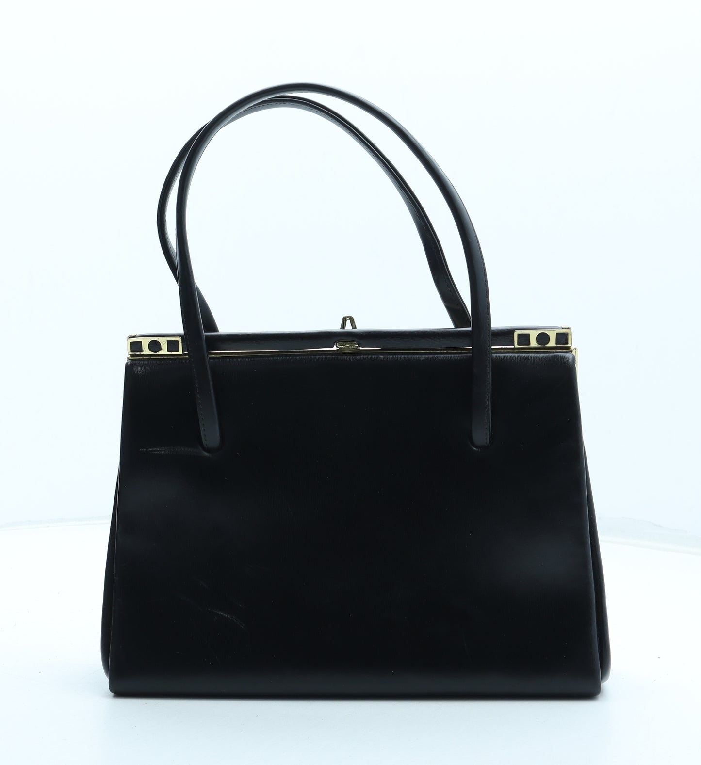 Alan Sunderland Womens Black Leather Top Handle Bag Size Medium