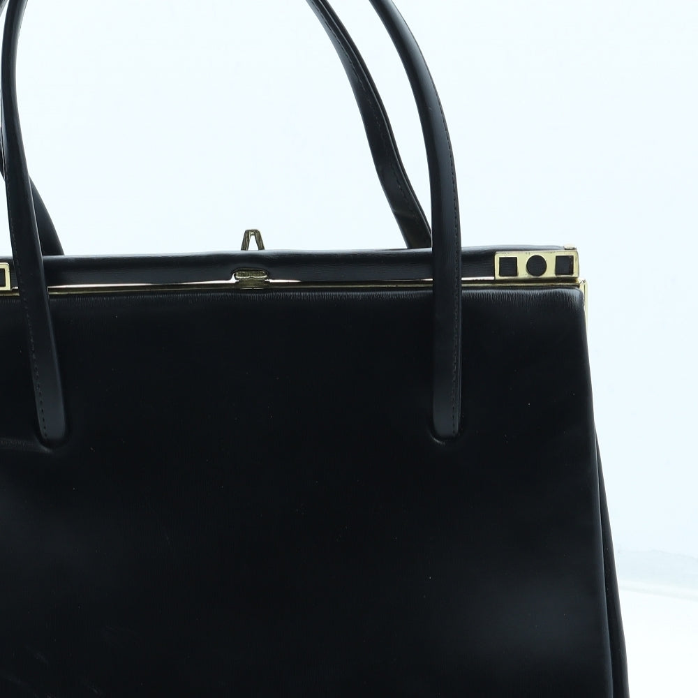 Alan Sunderland Womens Black Leather Top Handle Bag Size Medium