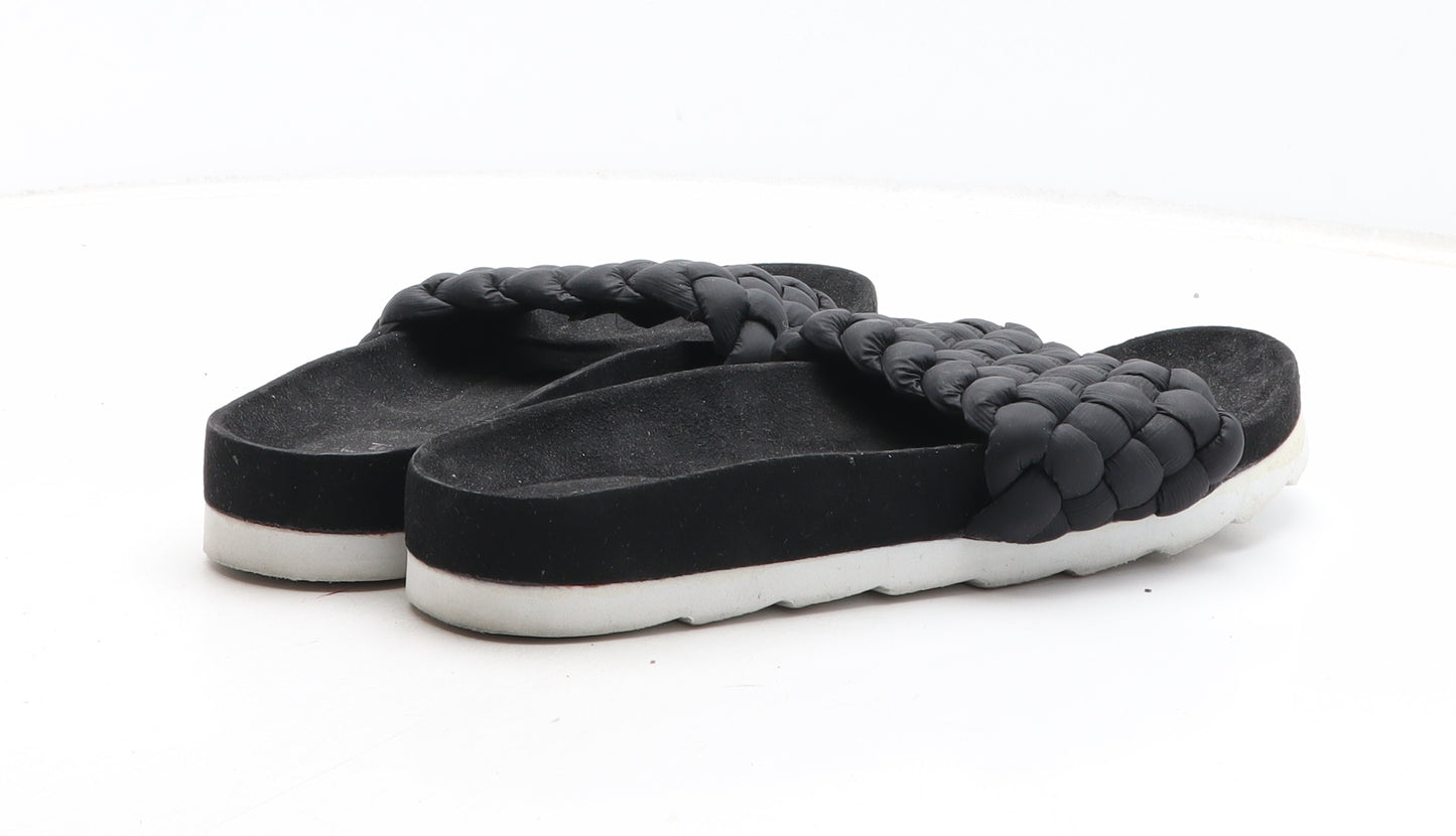 TU Womens Black Synthetic Slip On Sandal UK