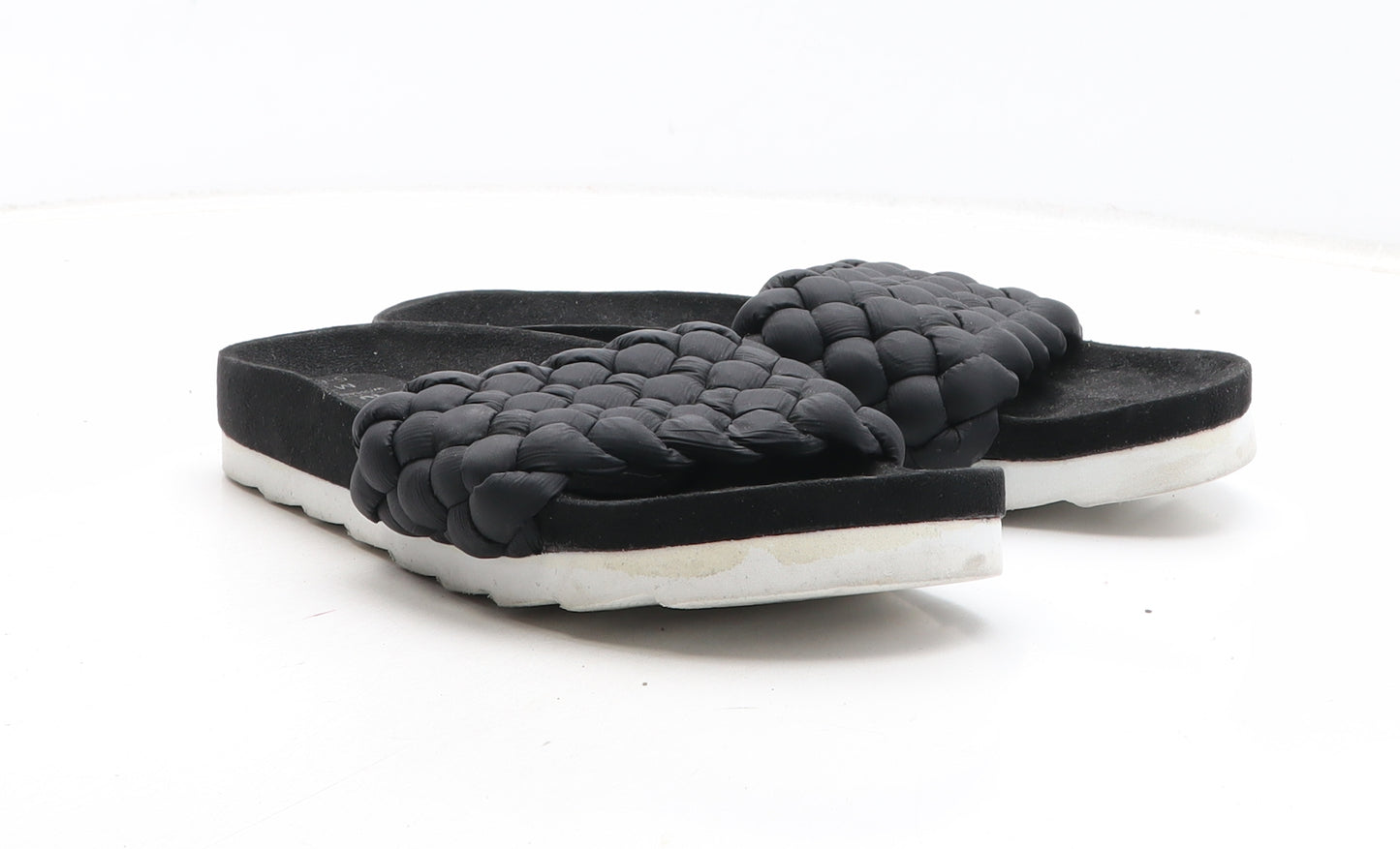 TU Womens Black Synthetic Slip On Sandal UK