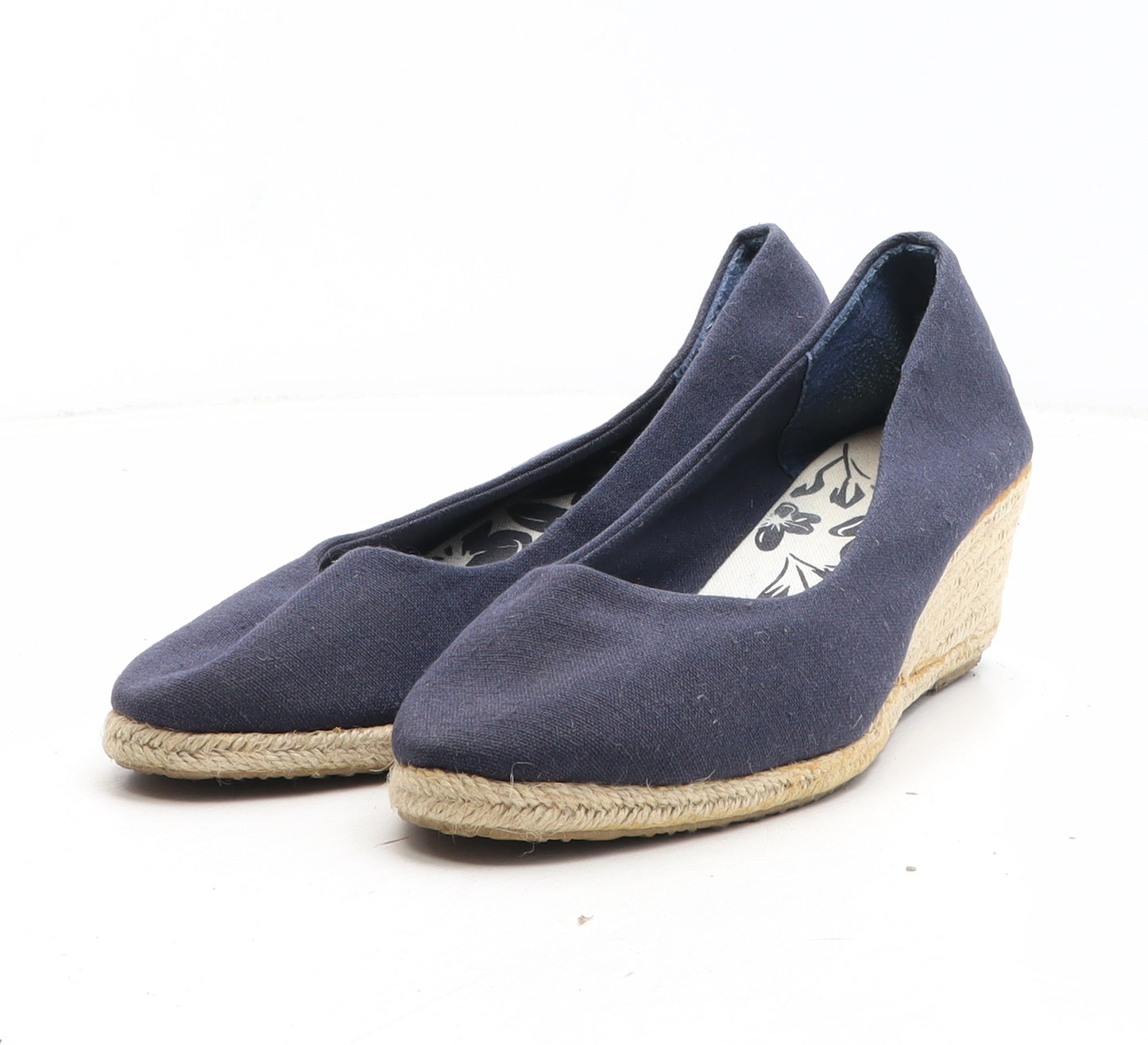 Preworn Womens Blue Fabric Espadrille Heel UK