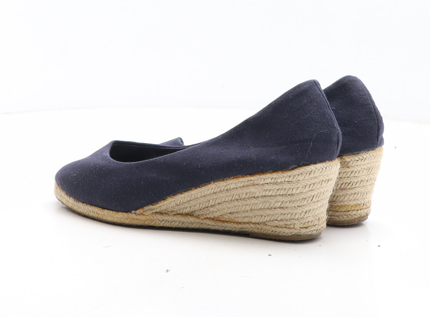 Preworn Womens Blue Fabric Espadrille Heel UK