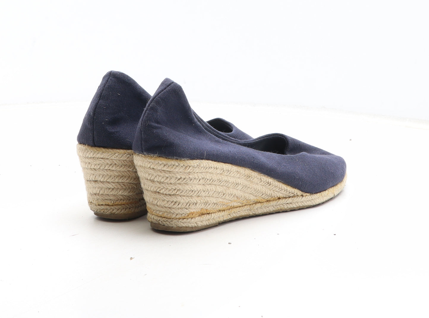Preworn Womens Blue Fabric Espadrille Heel UK