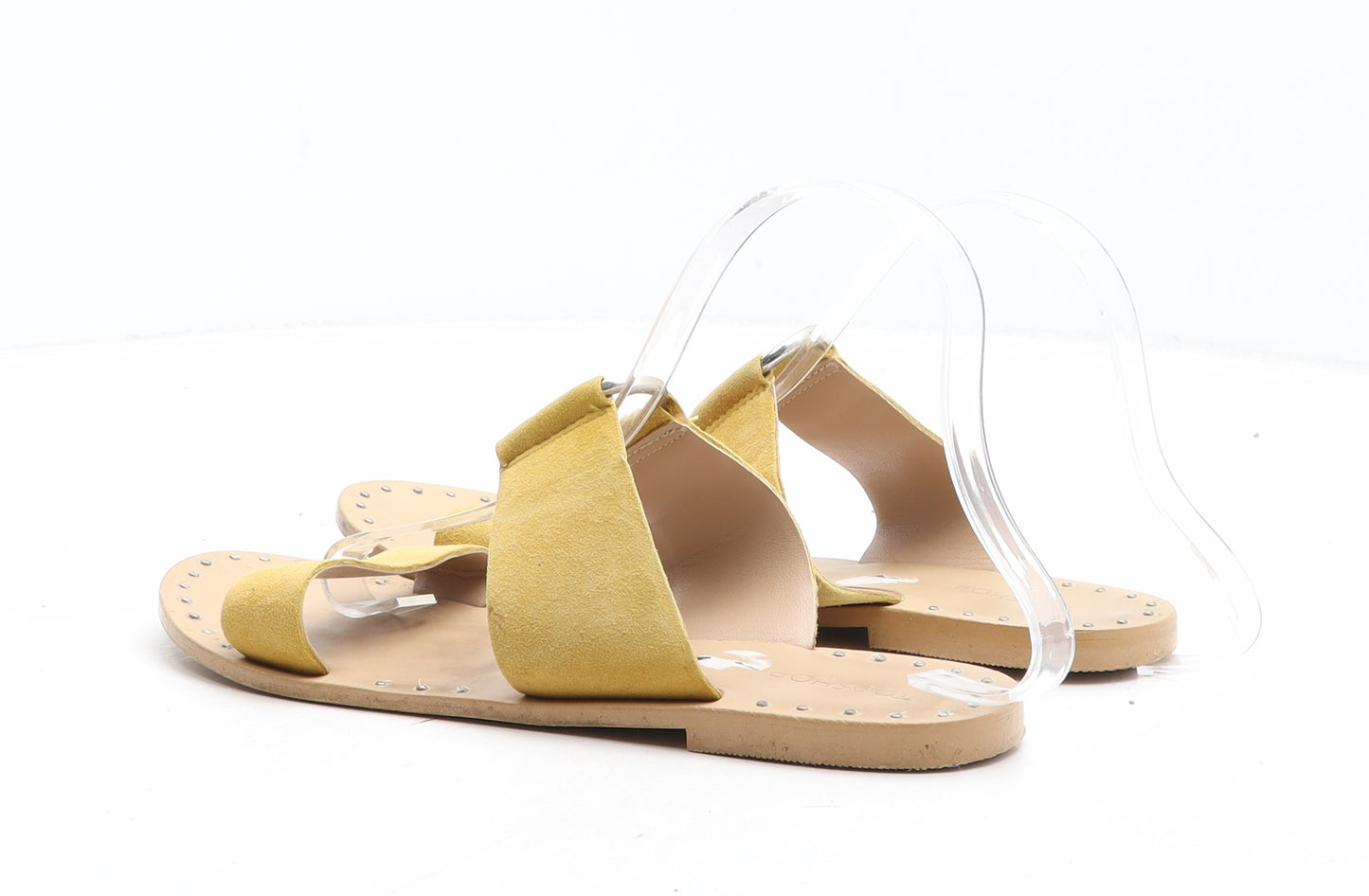 Topshop Womens Yellow Synthetic Slip On Sandal UK